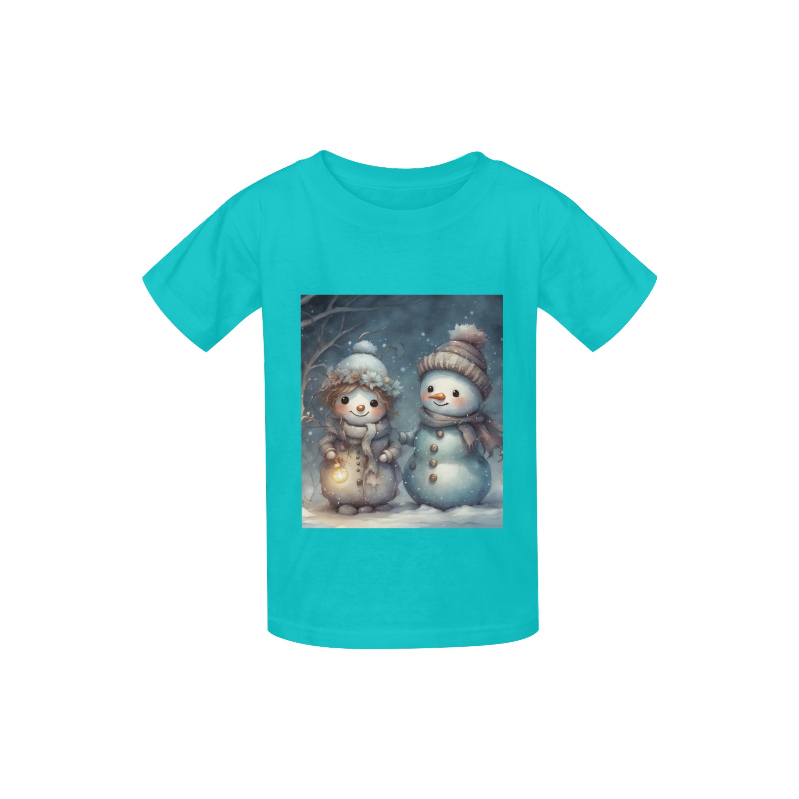 Snowman Couple Kid's  Classic T-shirt (Model T22)
