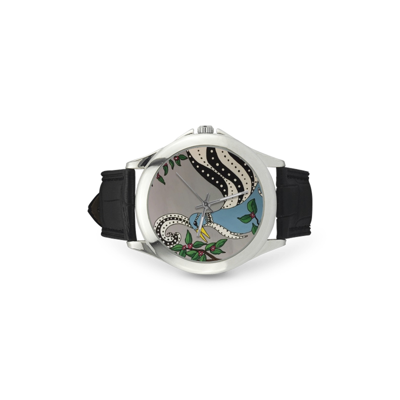 Tribal Bird Women's Classic Leather Strap Watch(Model 203)