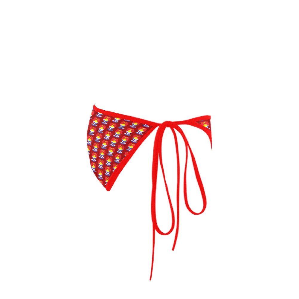 Kiribáti Flag Heart Petal Icons Custom Bikini Swimsuit Bottom