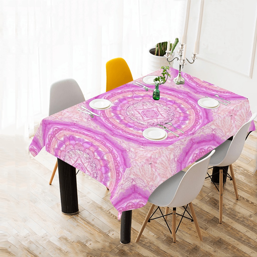 delicate silk mandala 12 Thickiy Ronior Tablecloth 84"x 60"