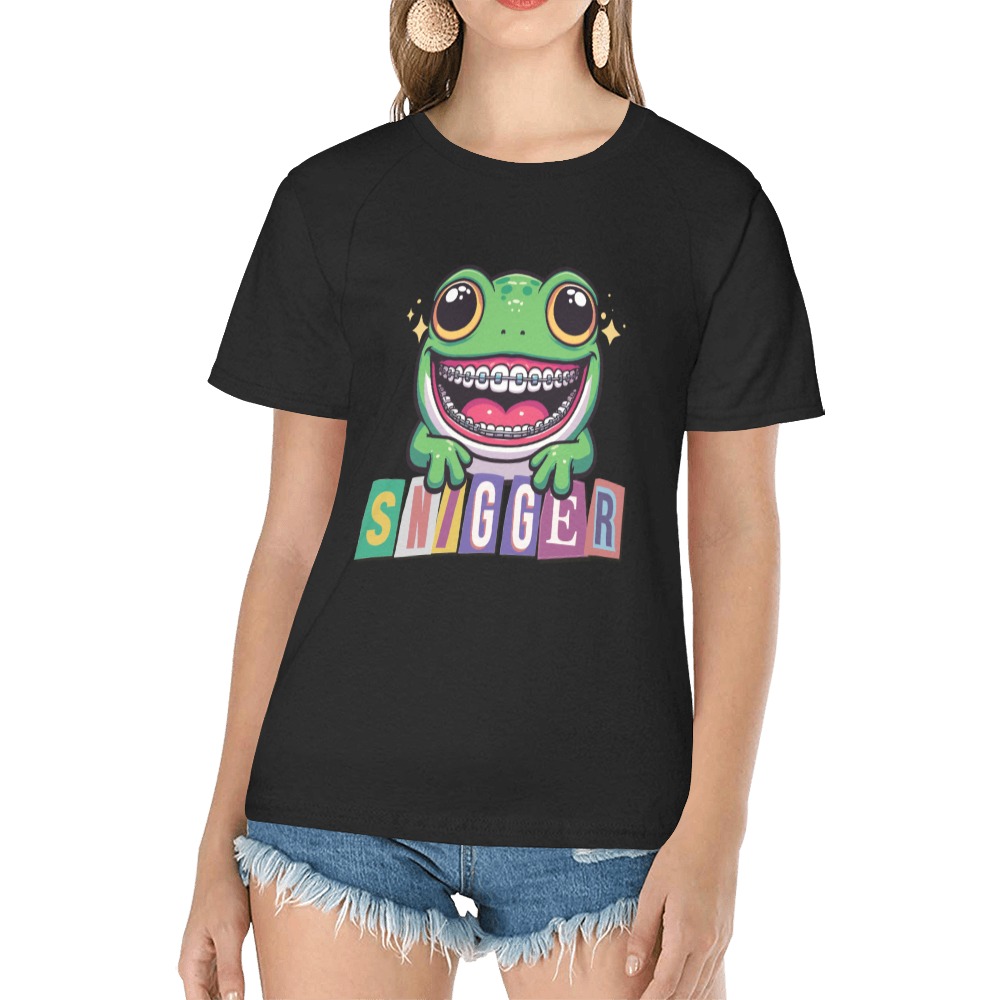 frog Women's Raglan T-Shirt/Front Printing (Model T62)