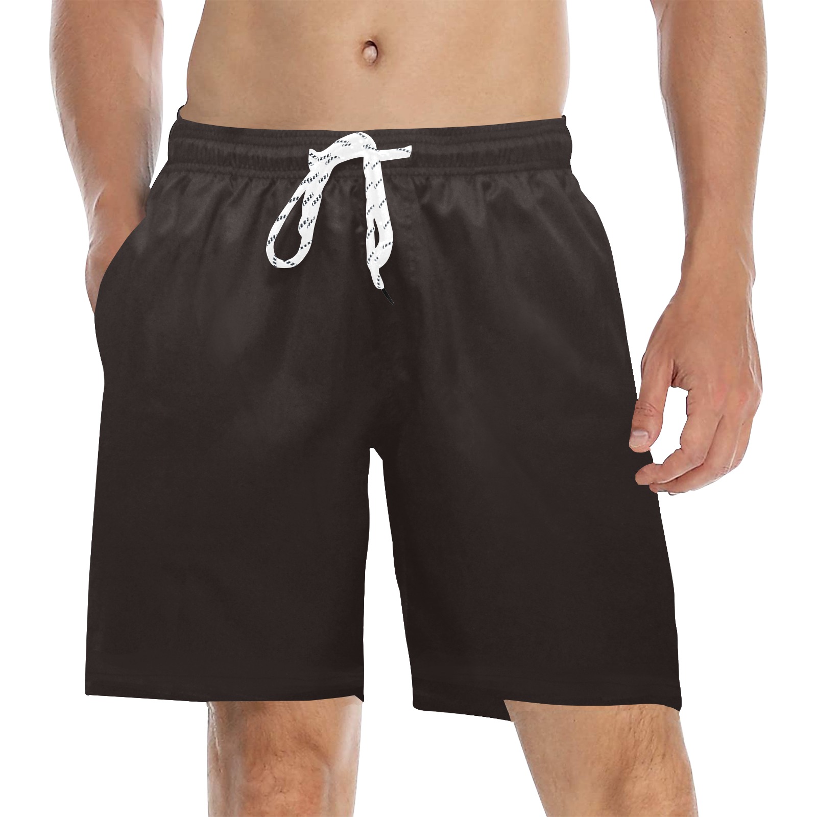 color licorice Men's Mid-Length Beach Shorts (Model L51)