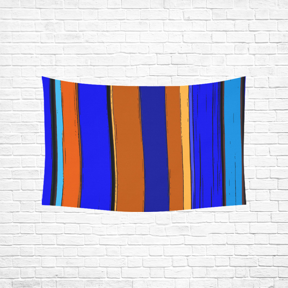Abstract Blue And Orange 930 Polyester Peach Skin Wall Tapestry 60"x 40"