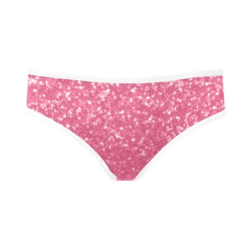 Magenta light pink red faux sparkles glitter Women's All Over Print Briefs (Model L14)