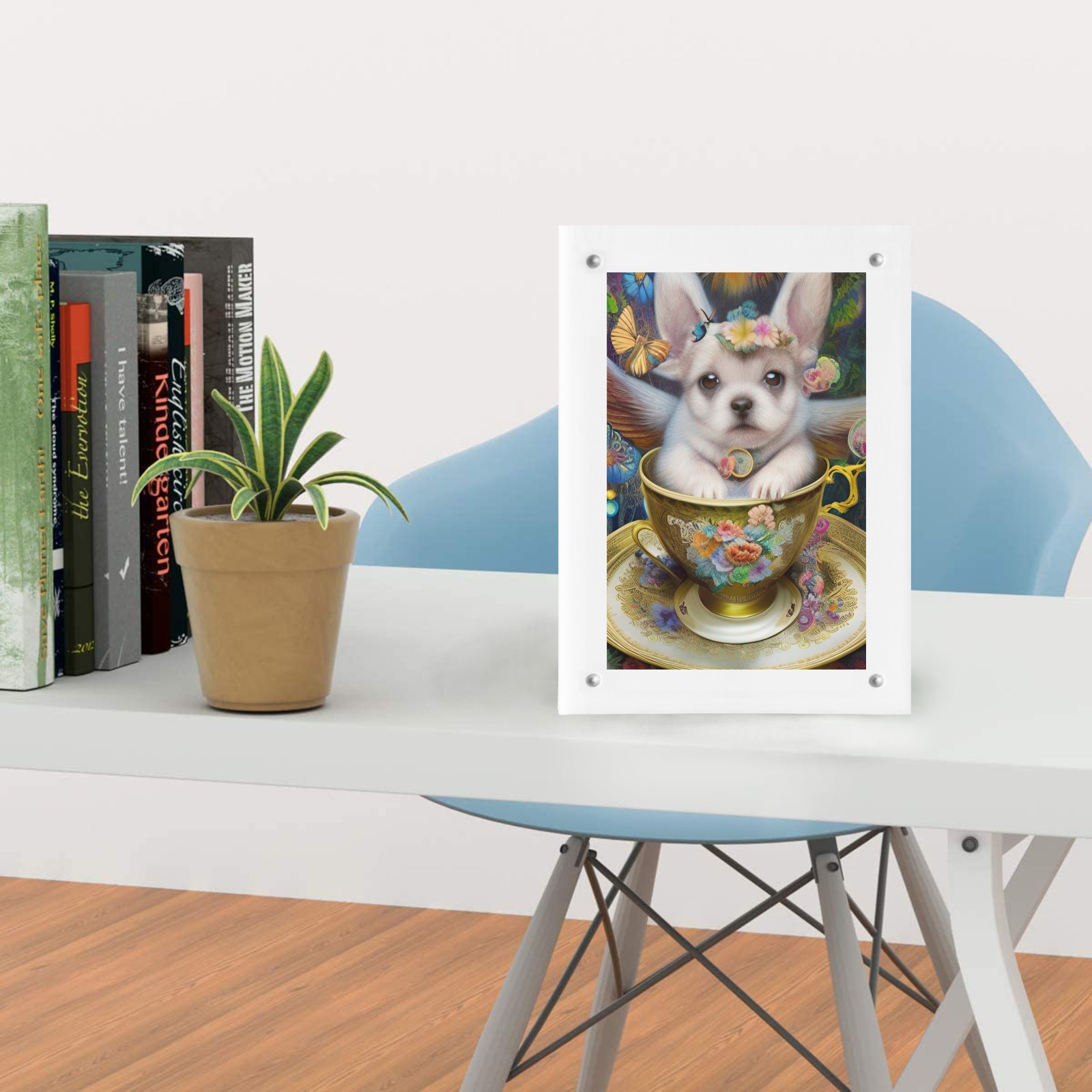 Teacups Puppies 8 Acrylic Magnetic Photo Frame 5"x7"