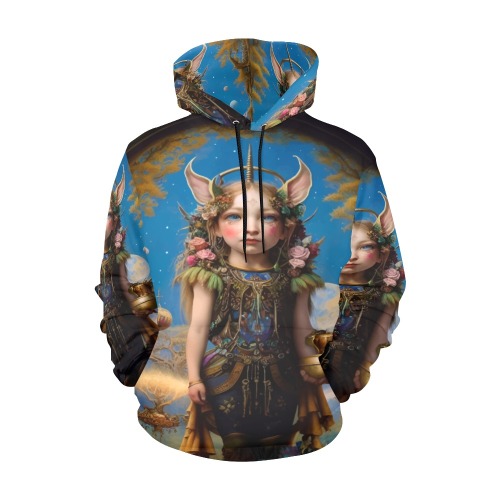 menina duende_vectorized All Over Print Hoodie for Men (USA Size) (Model H13)