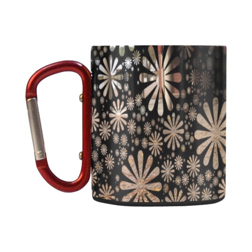 Abstract Flowers in Beige Classic Insulated Mug(10.3OZ)