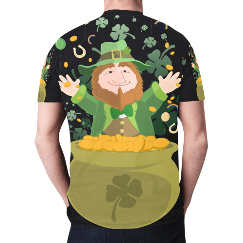 Saint Patrick's Leprechaun Gold New All Over Print T-shirt for Men (Model T45)