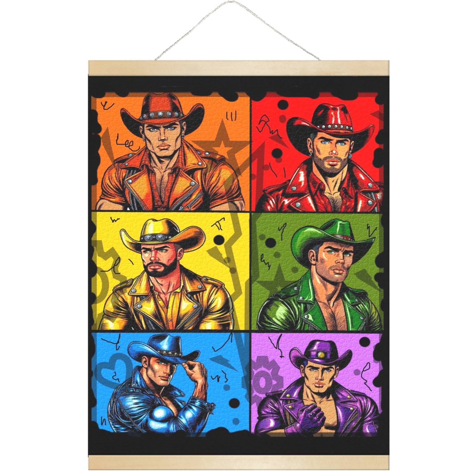 Cowboys Rainbow by Fetishworld Hanging Poster 18"x24"