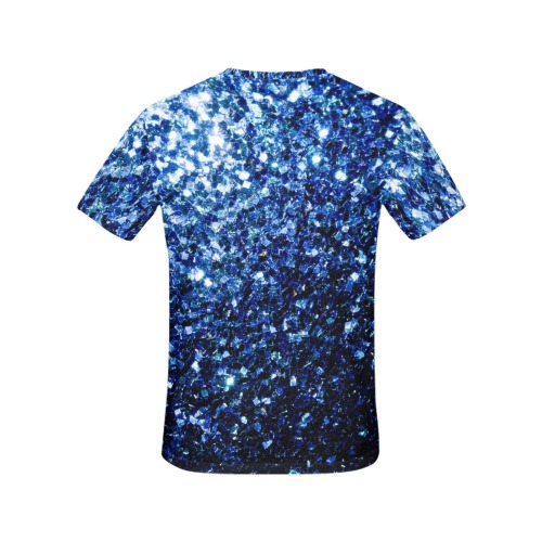 Dark blue glitters faux sparkles glamorous bling fashion for her All Over Print T-Shirt for Women (USA Size) (Model T40)