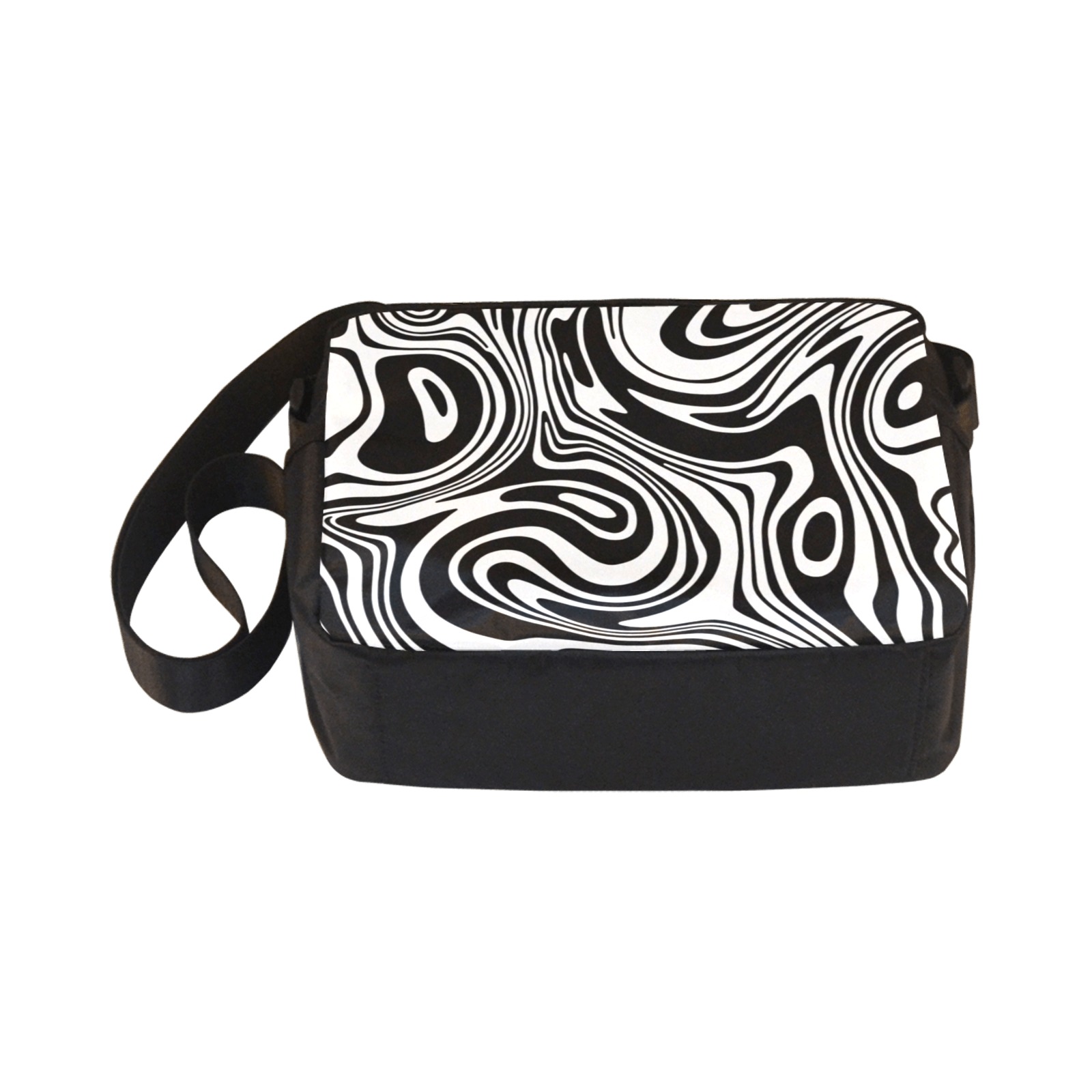 Black and White Marble Classic Cross-body Nylon Bags (Model 1632)