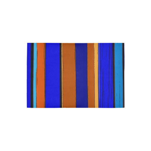 Abstract Blue And Orange 930 Azalea Doormat 24" x 16" (Sponge Material)