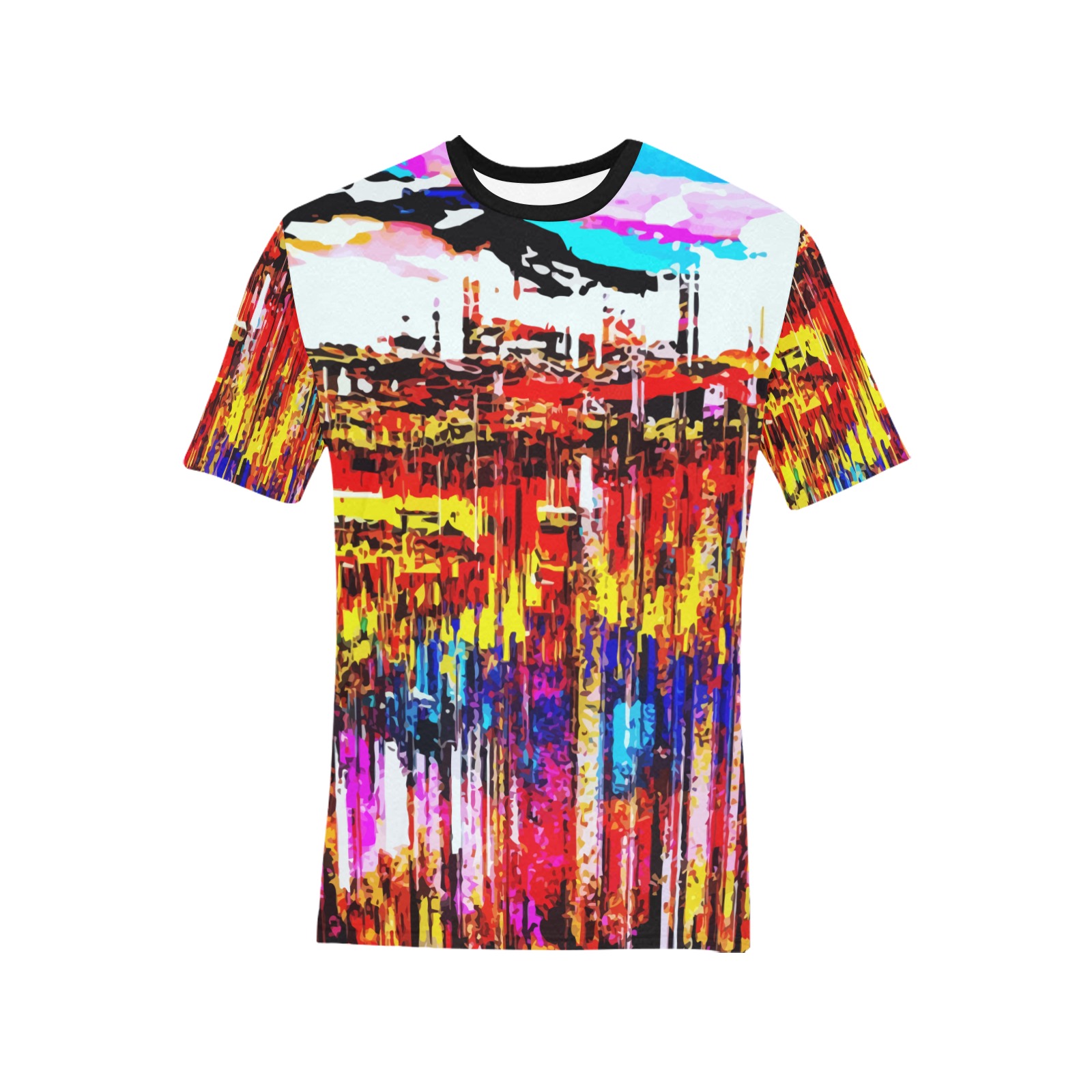 tintaliquida 2_vectorized Men's All Over Print T-Shirt (Solid Color Neck) (Model T63)
