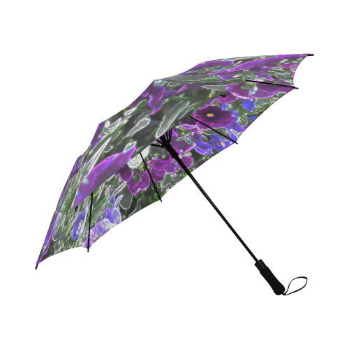 Field Of Purple Flowers 8420 Semi-Automatic Foldable Umbrella (Model U05)