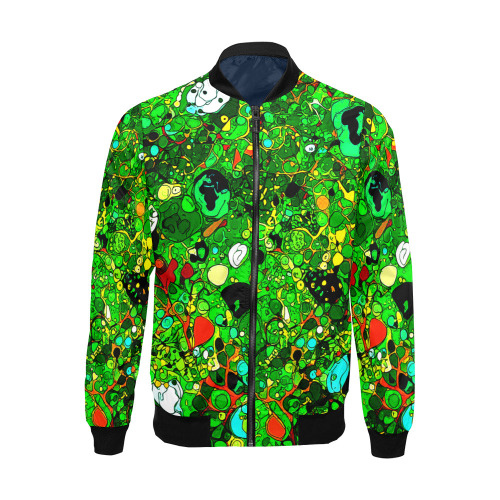 Green Abstract Art 409 All Over Print Bomber Jacket for Men (Model H19)