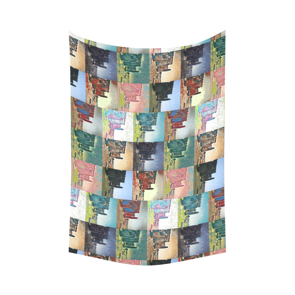 Stonehenge, Wiltshire, England Collage Cotton Linen Wall Tapestry 90"x 60"