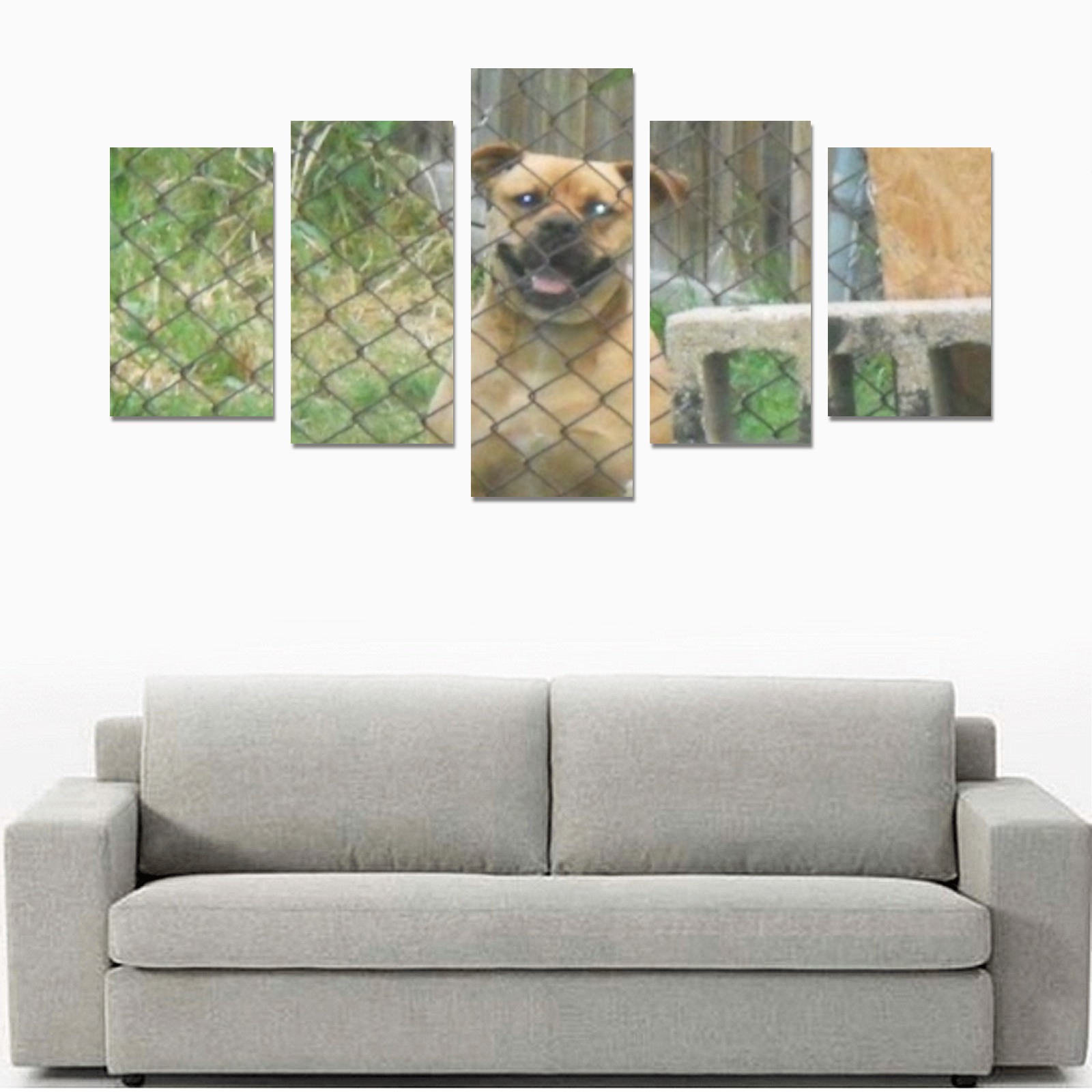 A Smiling Dog Canvas Print Sets C (No Frame)
