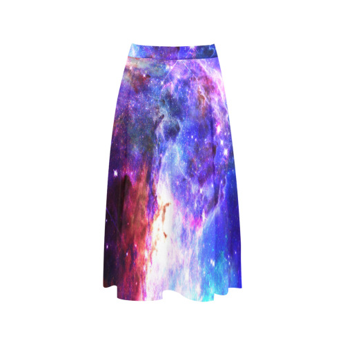 Mystical fantasy deep galaxy space - Interstellar cosmic dust Mnemosyne Women's Crepe Skirt (Model D16)
