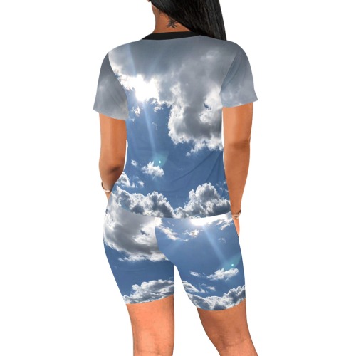 Clouds of Beautiful Days Collection Women's Short Yoga Set