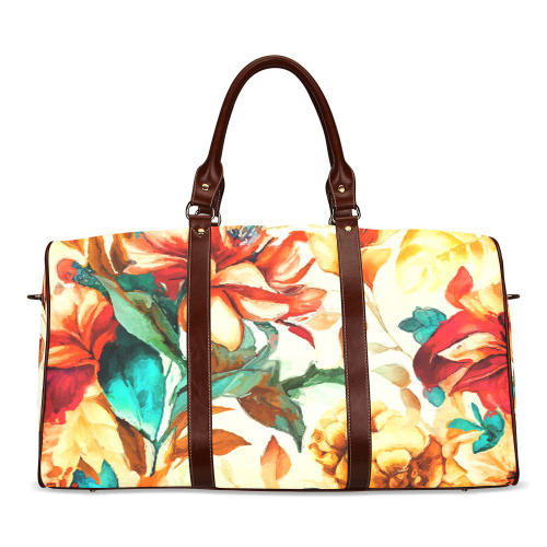 flowers botanic art (1) travel bag Waterproof Travel Bag/Large (Model 1639)