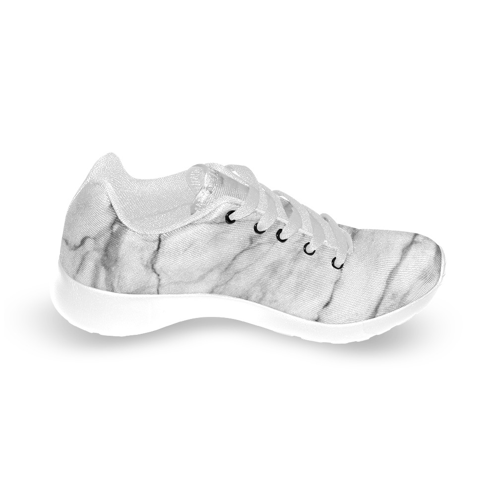 White gray marble texture Men’s Running Shoes (Model 020)