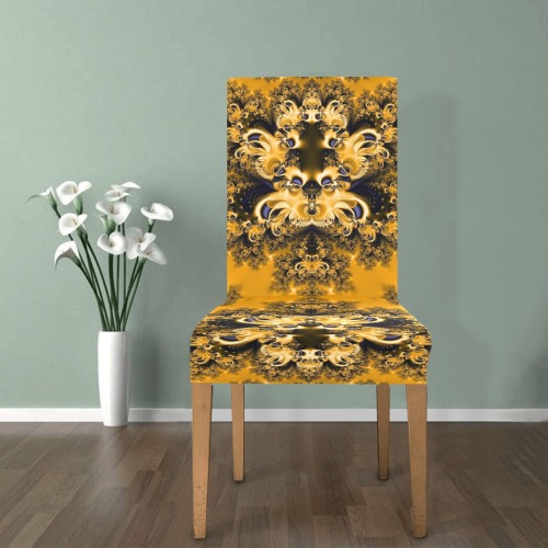 Golden Sun through the Trees Frost Fractal Chair Cover (Pack of 4)