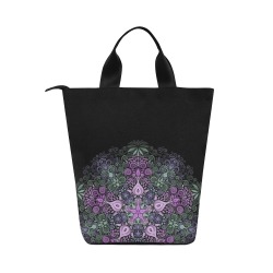 Baroque Garden Watercolor Pink Mandala Nylon Lunch Tote Bag (Model 1670)