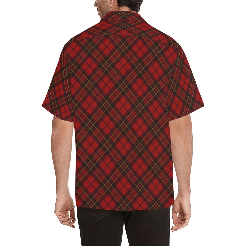 Red tartan plaid winter Christmas pattern holidays Hawaiian Shirt with Merged Design (Model T58)