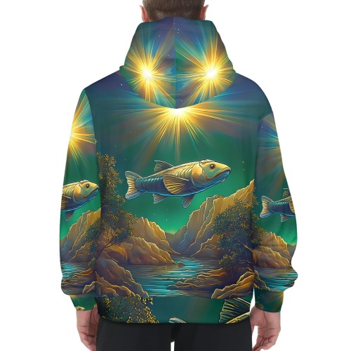 Celestial Swim Men's Long Sleeve Hoodie (Model H55)