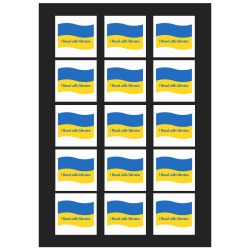I Stand with Ukraine Waving Flag with Text Personalized Temporary Tattoo (15 Pieces)