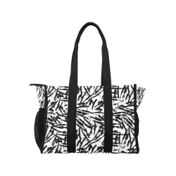 Brush Stroke Black and White Nurse Tote Bag (Model 1725)