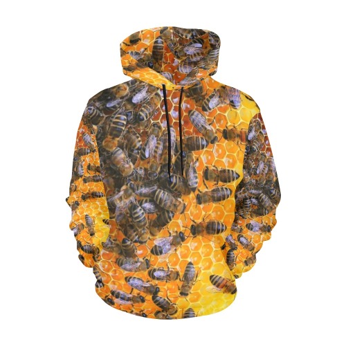 HONEY BEES 4 All Over Print Hoodie for Women (USA Size) (Model H13)