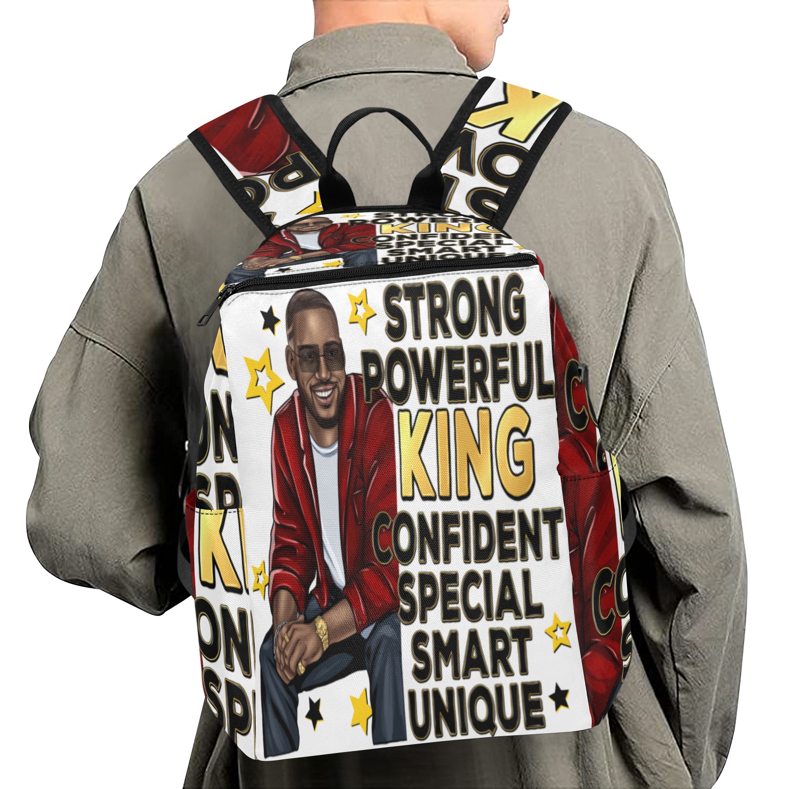 Strong_Powerful_King_Black_Man (1) Lightweight Casual Backpack (Model 1730)