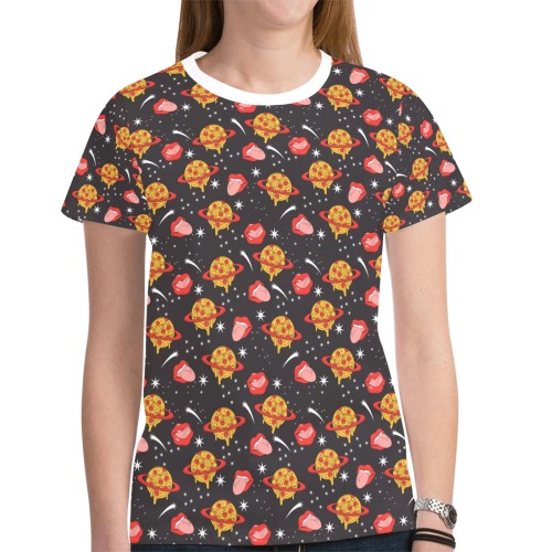 I like pizza space New All Over Print T-shirt for Women (Model T45)