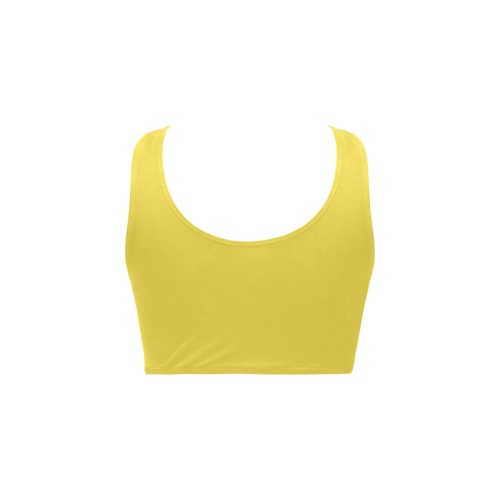 Solid Colors Yellow Chest Bowknot Bikini Top (Model S33)