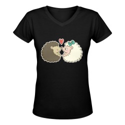 Valentines day Women's Deep V-neck T-shirt (Model T19)