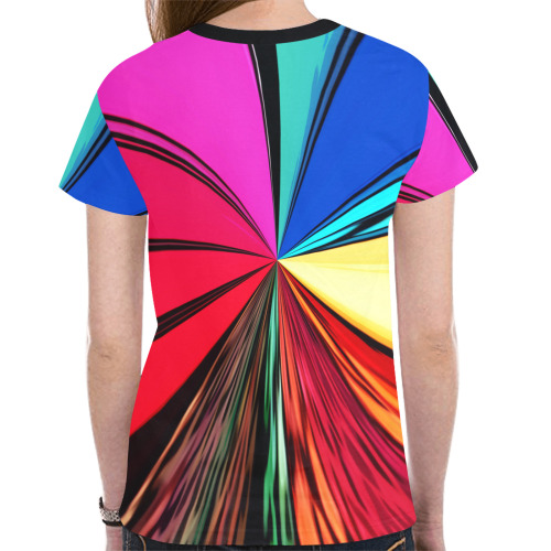 Colorful Rainbow Vortex 608 New All Over Print T-shirt for Women (Model T45)