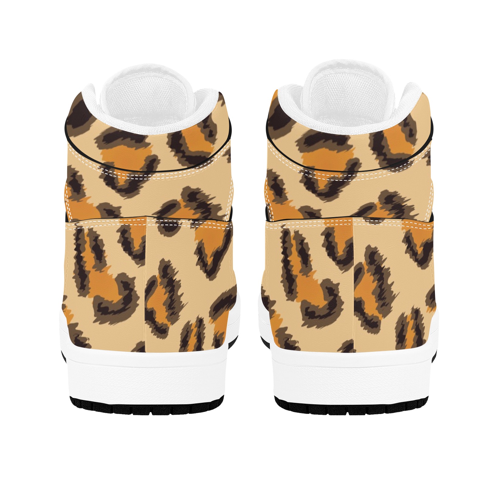 Sneakers Leopard Pattern.jpg Men's High Top Sneakers (Model 20042)