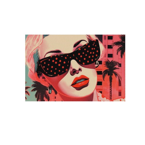 Brenda Retro Miami Kitchy Pop Art Weird Wall Art Hollywood Lady in Sunglasses Frame Canvas Print 48"x32"