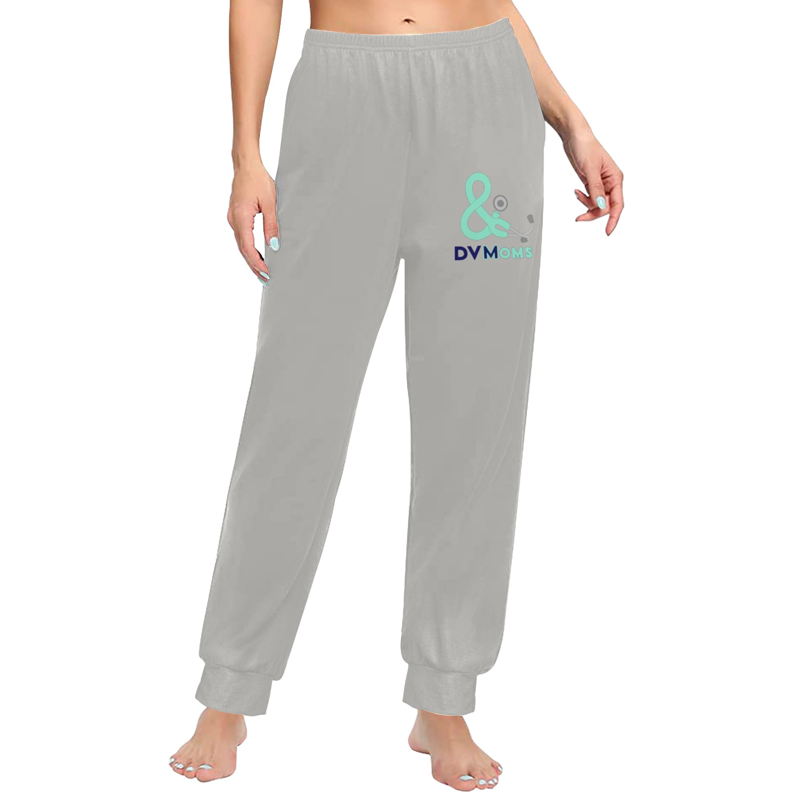 Pants gray with single logo Women's All Over Print Pajama Trousers
