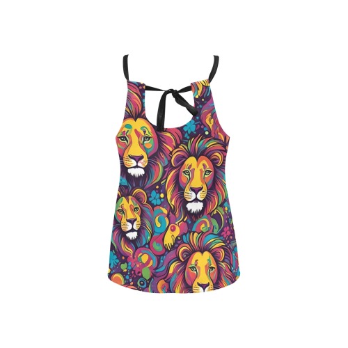 Lion Pattern Loose Fit Halter Neck Top (Model T68)