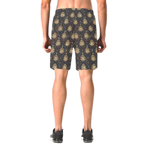 Royal Pattern by Nico Bielow Men's All Over Print Elastic Beach Shorts (Model L20)