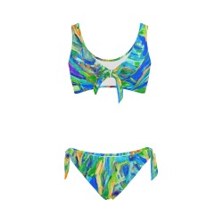 Green Bush Collection Bow Tie Front Bikini Swimsuit (Model S38)