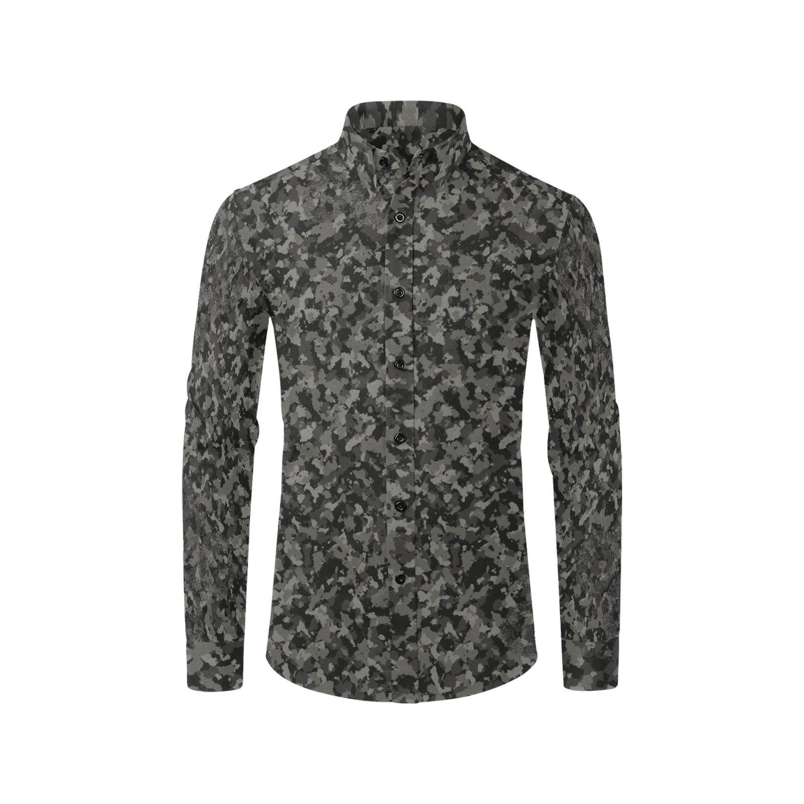 Grey1 Men's All Over Print Casual Dress Shirt (Model T61)