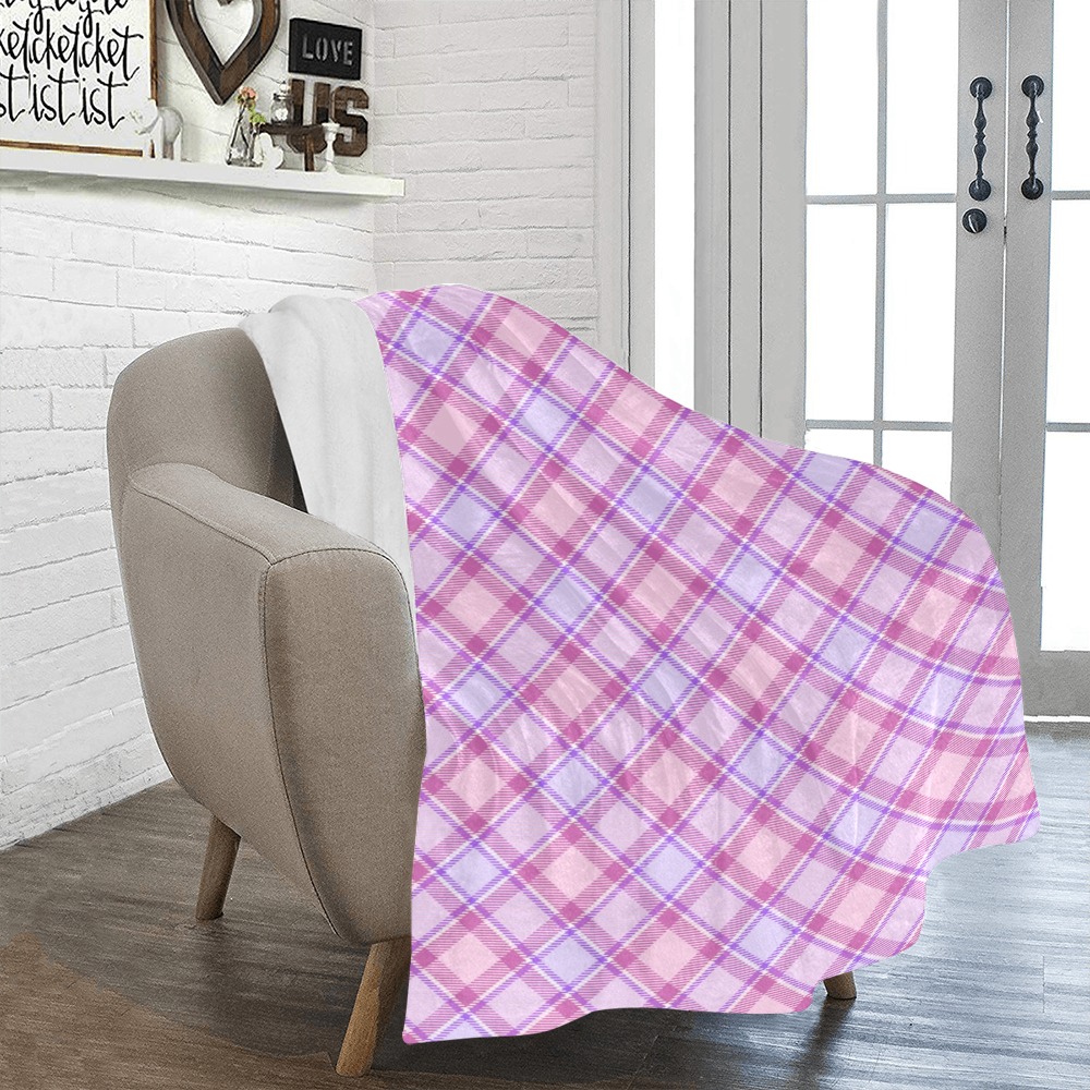 Pastel Baby Girl Plaid Ultra-Soft Micro Fleece Blanket 43"x56"