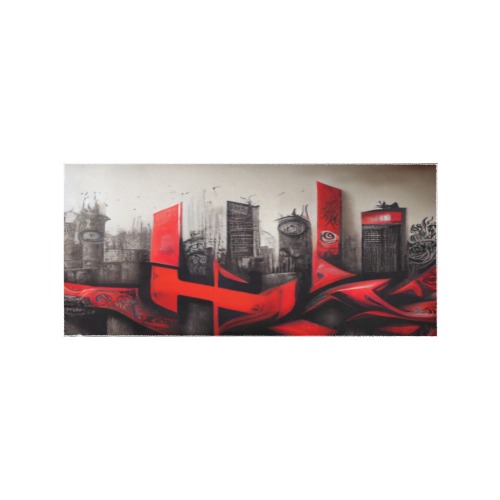 abstract city Area Rug 7'x3'3''