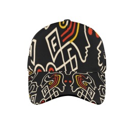 Two Faces in black red and yellow All Over Print Dad Cap