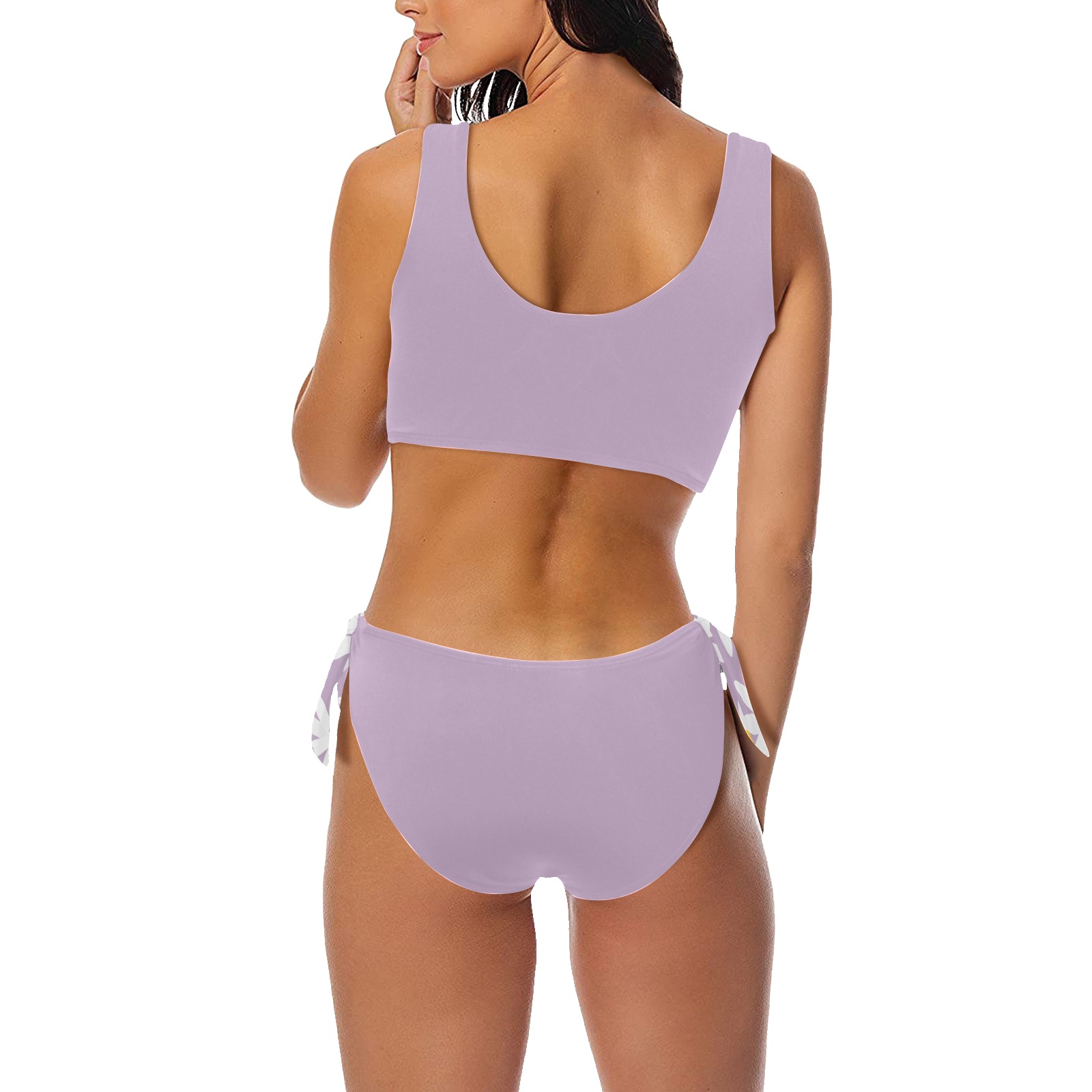 Daisy Woman's Swimwear Lilac Bow Tie Front Bikini Swimsuit (Model S38)