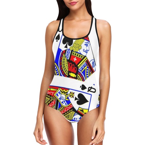 PLAYING CARDS-2 Vest One Piece Swimsuit (Model S04)