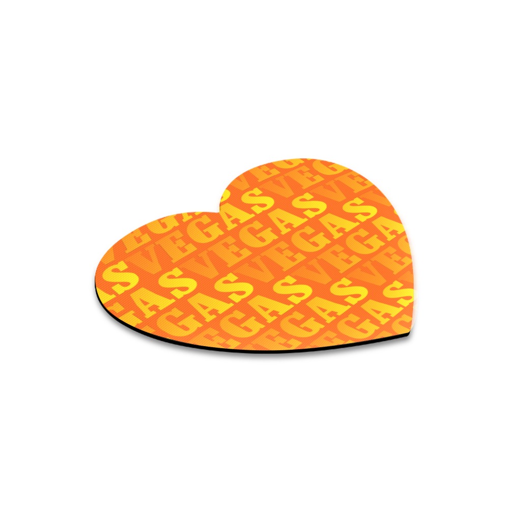Golden VEGAS Pattern - Orange Heart-shaped Mousepad